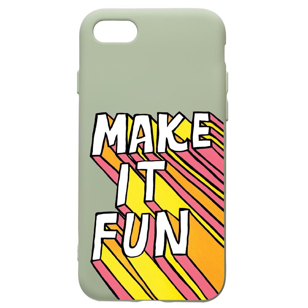 Husa de protectie Apple iPhone SE 2 / iPhone 8 / iPhone 7, Make It Fun, silicon, cu interiorul din material textil, protectie camera, Beryl, PGR494