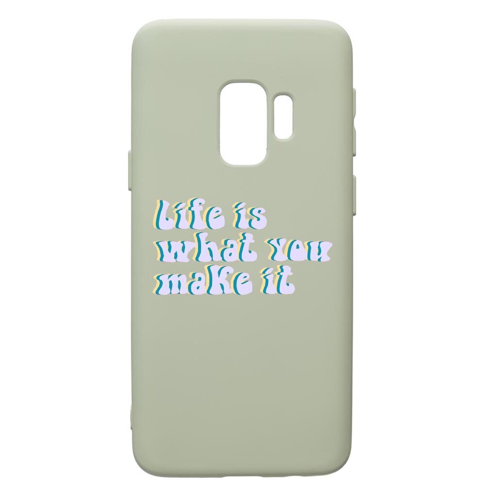 Husa de protectie Samsung Galaxy S9, Life Is..., silicon, cu interiorul din material textil, protectie camera, Beryl, PGR491