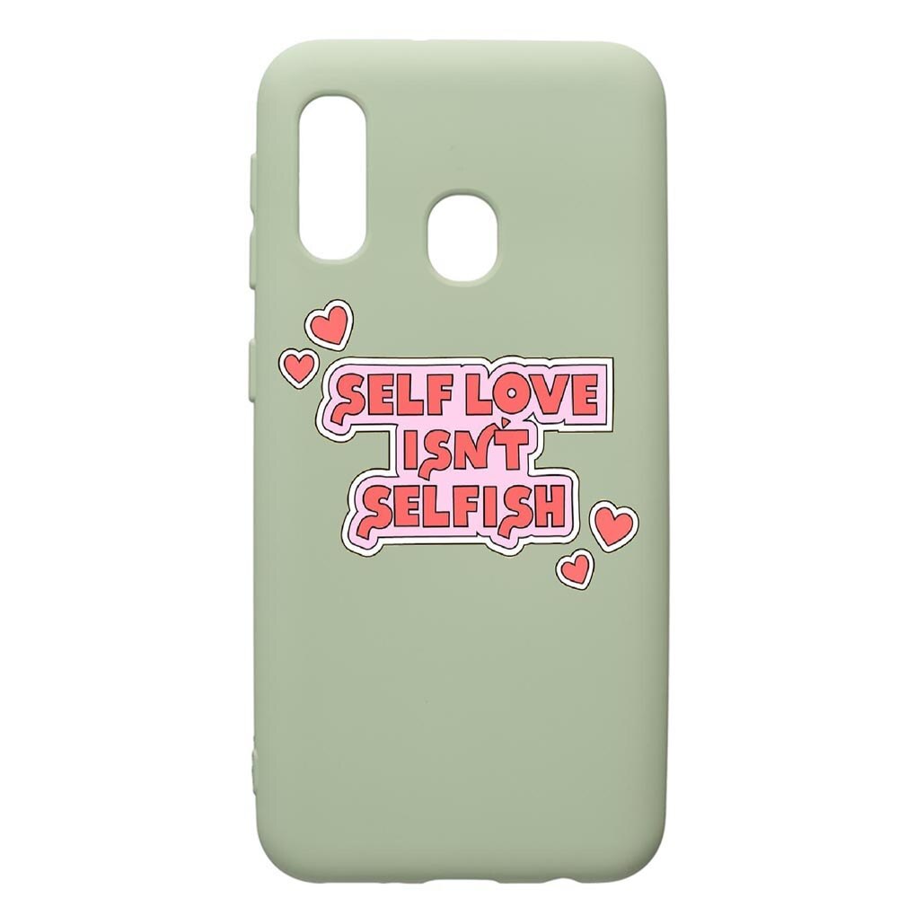 Husa de protectie Samsung Galaxy A20e, Self Love, silicon, cu interiorul din material textil, protectie camera, Beryl, PGR493