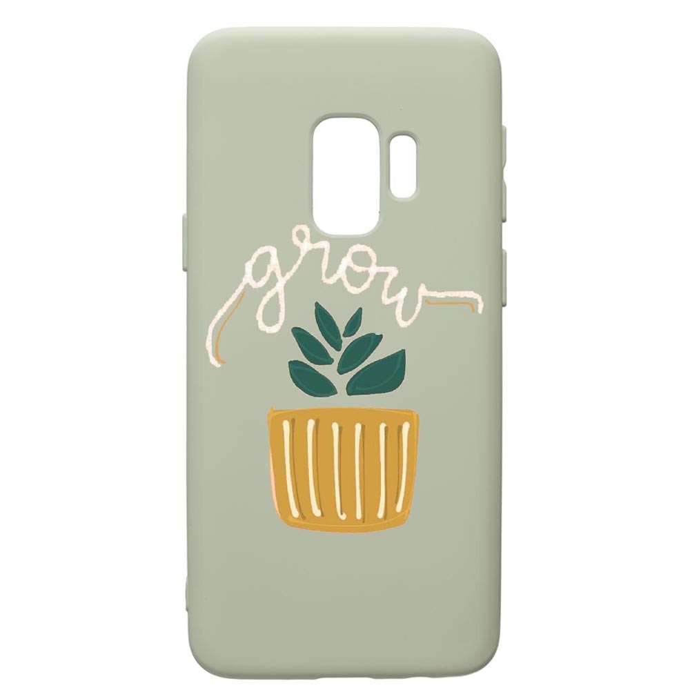 Husa de protectie Samsung Galaxy S9, Grow, silicon, cu interiorul din material textil, protectie camera, Beryl, PGR490