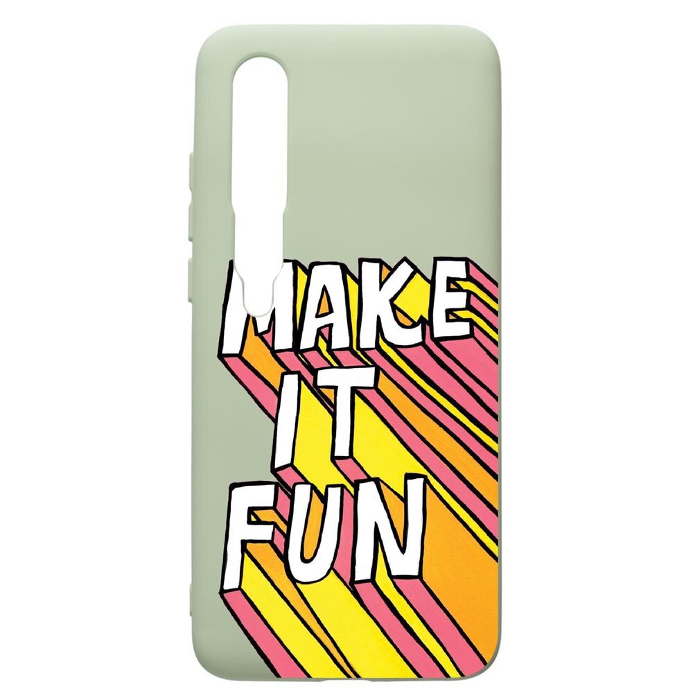 Husa de protectie Xiaomi Mi 10 / Mi 10 Pro, Make It Fun, silicon, cu interiorul din material textil, protectie camera, Beryl, PGR494