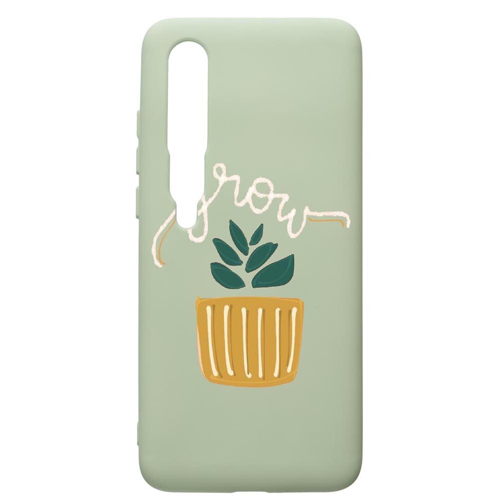 Husa de protectie Xiaomi Mi 10 / Mi 10 Pro, Grow, silicon, cu interiorul din material textil, protectie camera, Beryl, PGR490