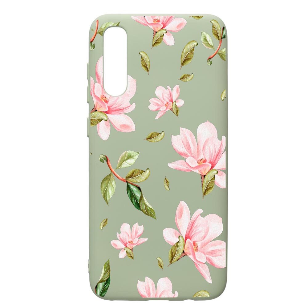 Husa de protectie Samsung Galaxy A70, Spring Flowers, silicon, cu interiorul din material textil, protectie camera, Beryl, PGR496