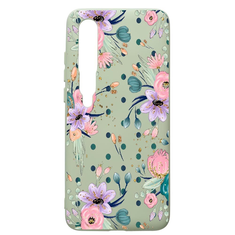 Husa de protectie Xiaomi Mi 10 / Mi 10 Pro, Spring Flowers, silicon, cu interiorul din material textil, protectie camera, Beryl, PGR495