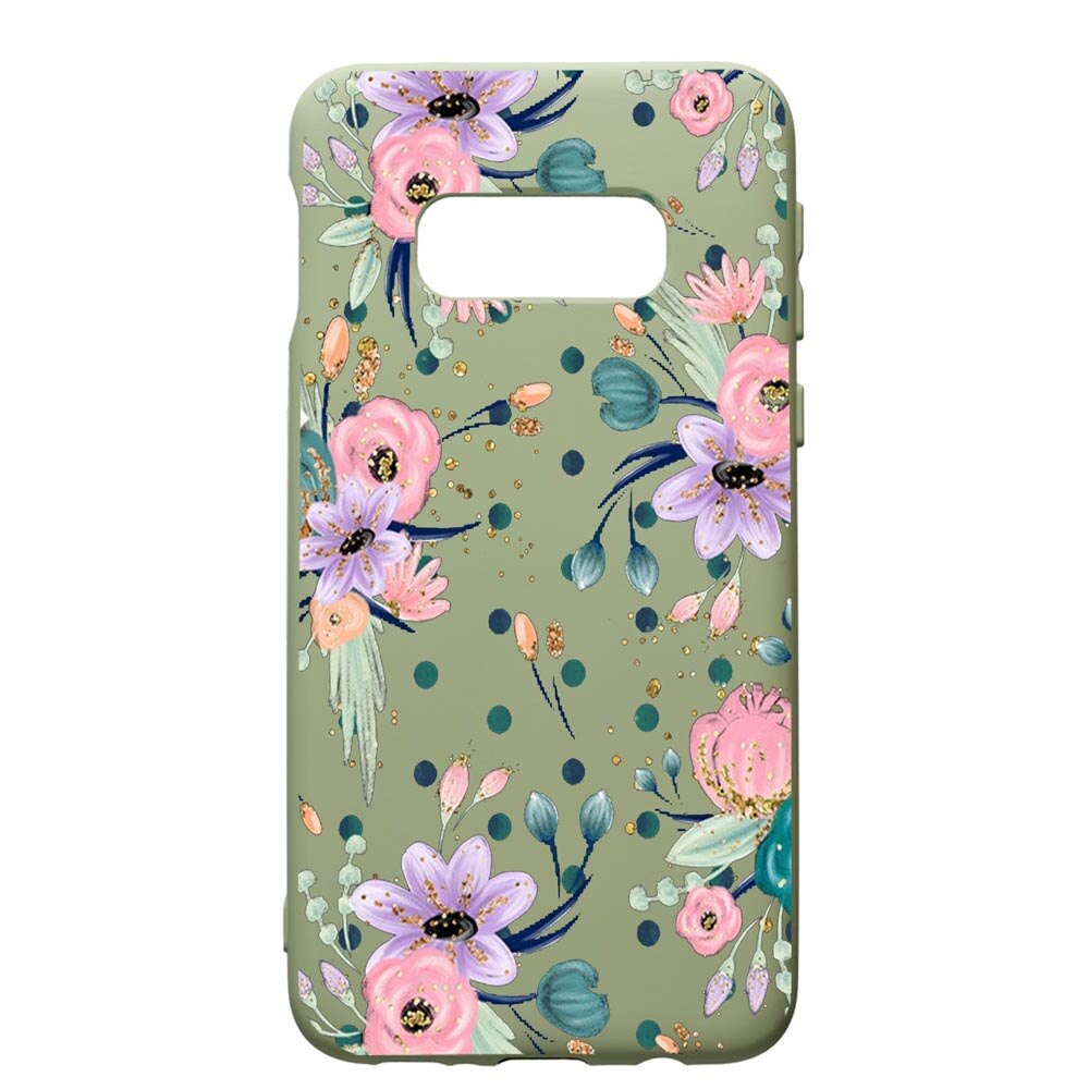 Husa de protectie Samsung Galaxy S10, Spring Flowers, silicon, cu interiorul din material textil, protectie camera, Beryl, PGR495