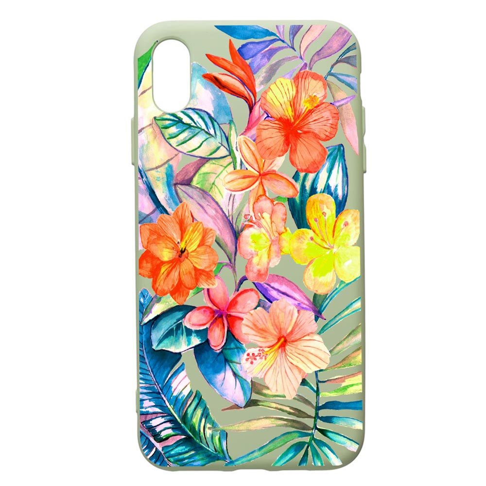Husa de protectie Huawei Y5 2019, Tropical Flowers, silicon, cu interiorul din material textil, protectie camera, Beryl, PGR498