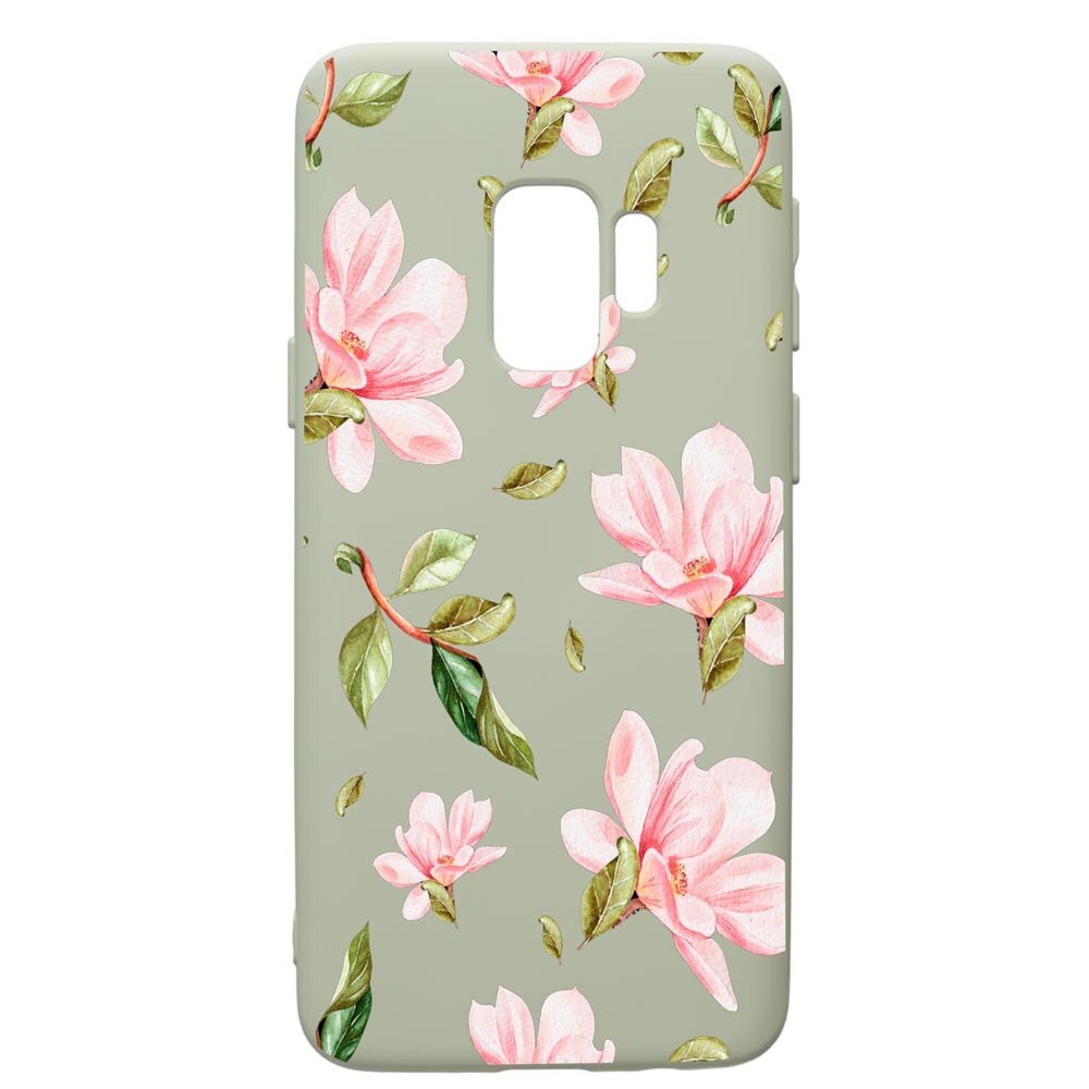 Husa de protectie Samsung Galaxy S9, Spring Flowers, silicon, cu interiorul din material textil, protectie camera, Beryl, PGR496