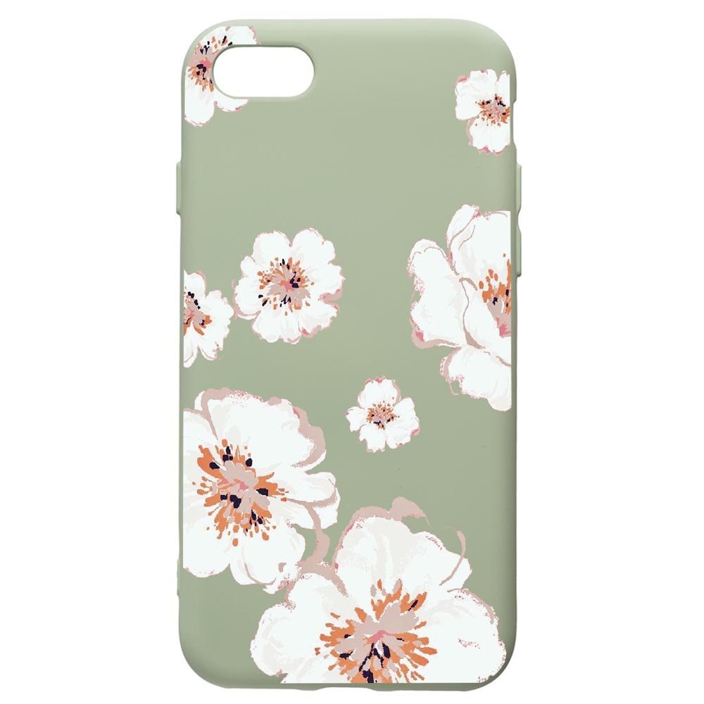 Husa de protectie Apple iPhone SE 2 / iPhone 8 / iPhone 7, Flowers - Pastel colors, silicon, cu interiorul din material textil, protectie camera, Beryl, PGR499