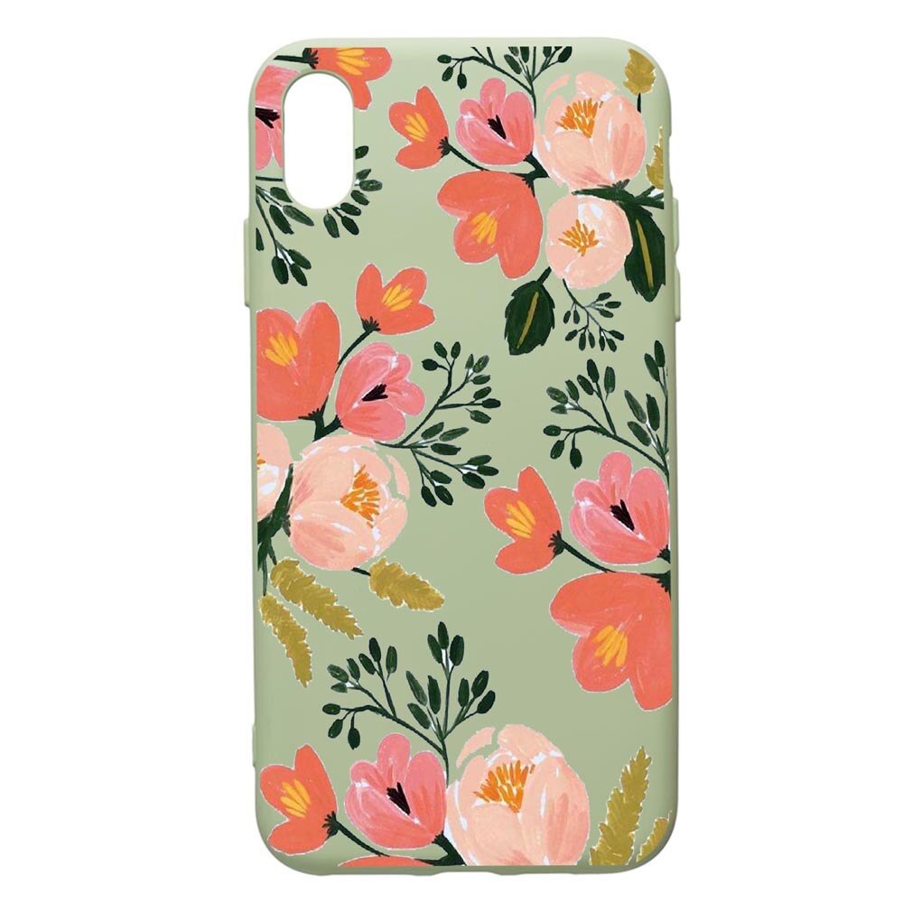 Husa de protectie Apple iPhone XR, Flowers - Pastel colors, silicon, cu interiorul din material textil, protectie camera, Beryl, PGR504