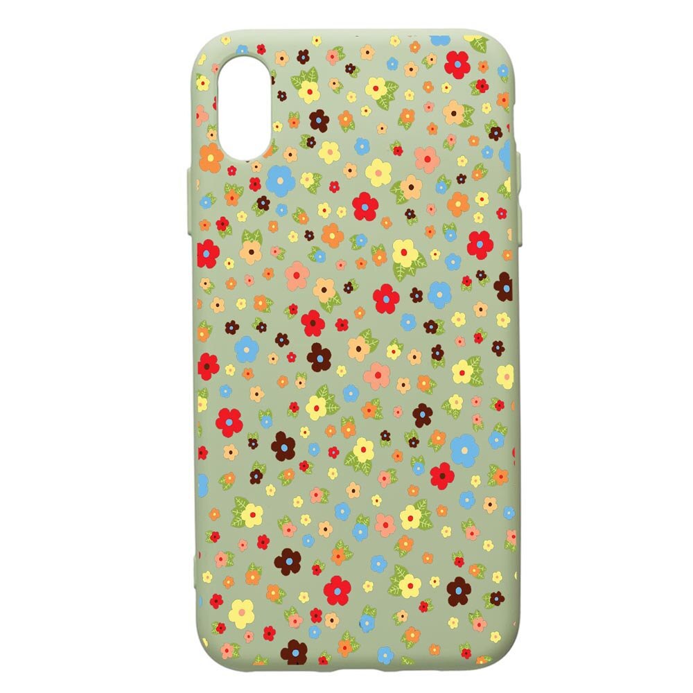 Husa de protectie Apple iPhone XR, Happy Flowers, silicon, cu interiorul din material textil, protectie camera, Beryl, PGR501