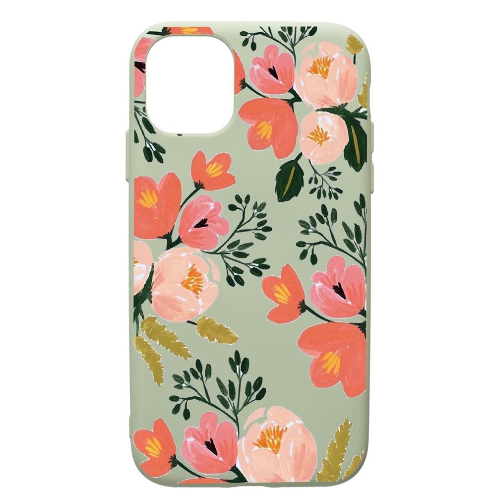 Husa de protectie Apple iPhone 11 Pro, Flowers - Pastel colors, silicon, cu interiorul din material textil, protectie camera, Beryl, PGR504