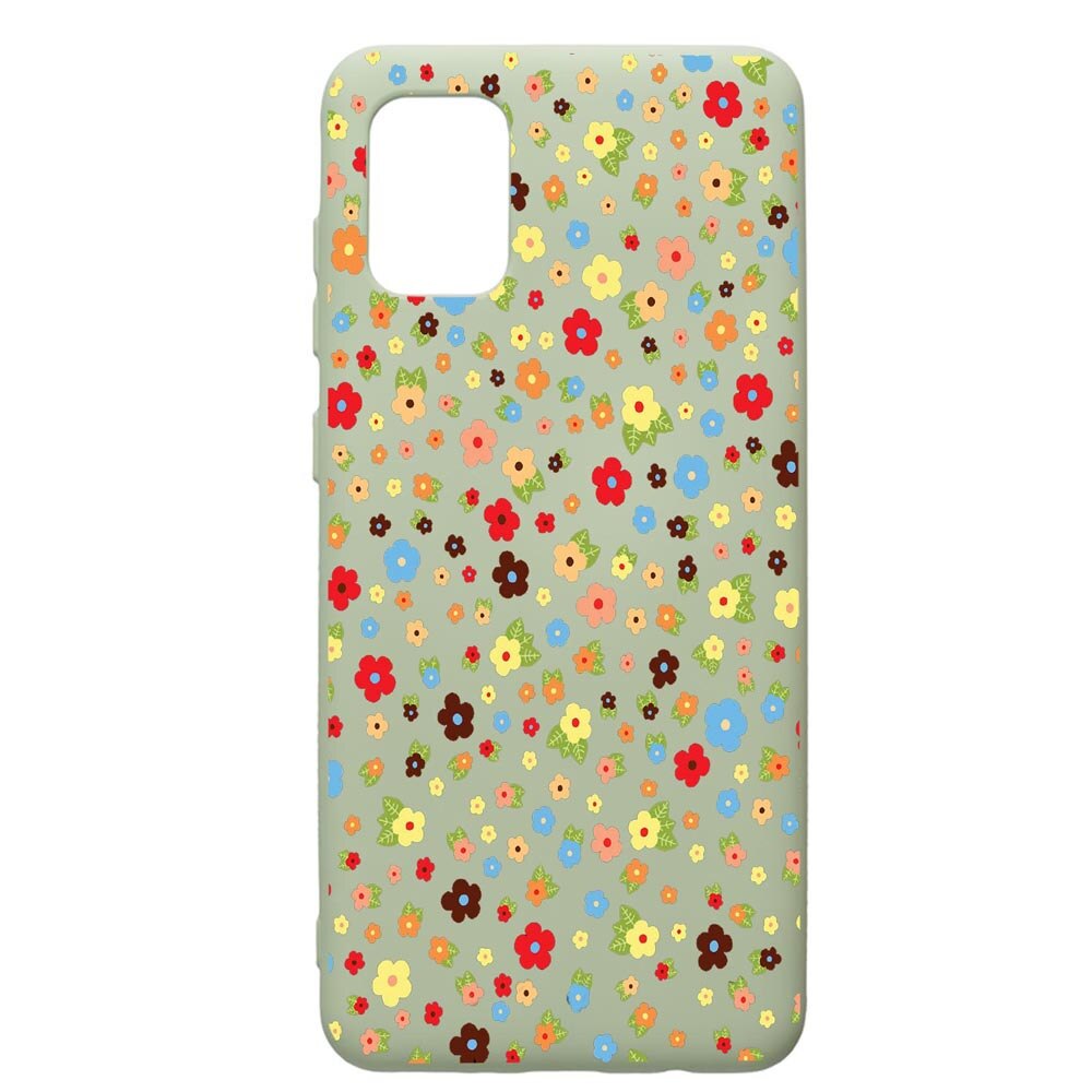 Husa de protectie Samsung Galaxy A31, Happy Flowers, silicon, cu interiorul din material textil, protectie camera, Beryl, PGR501