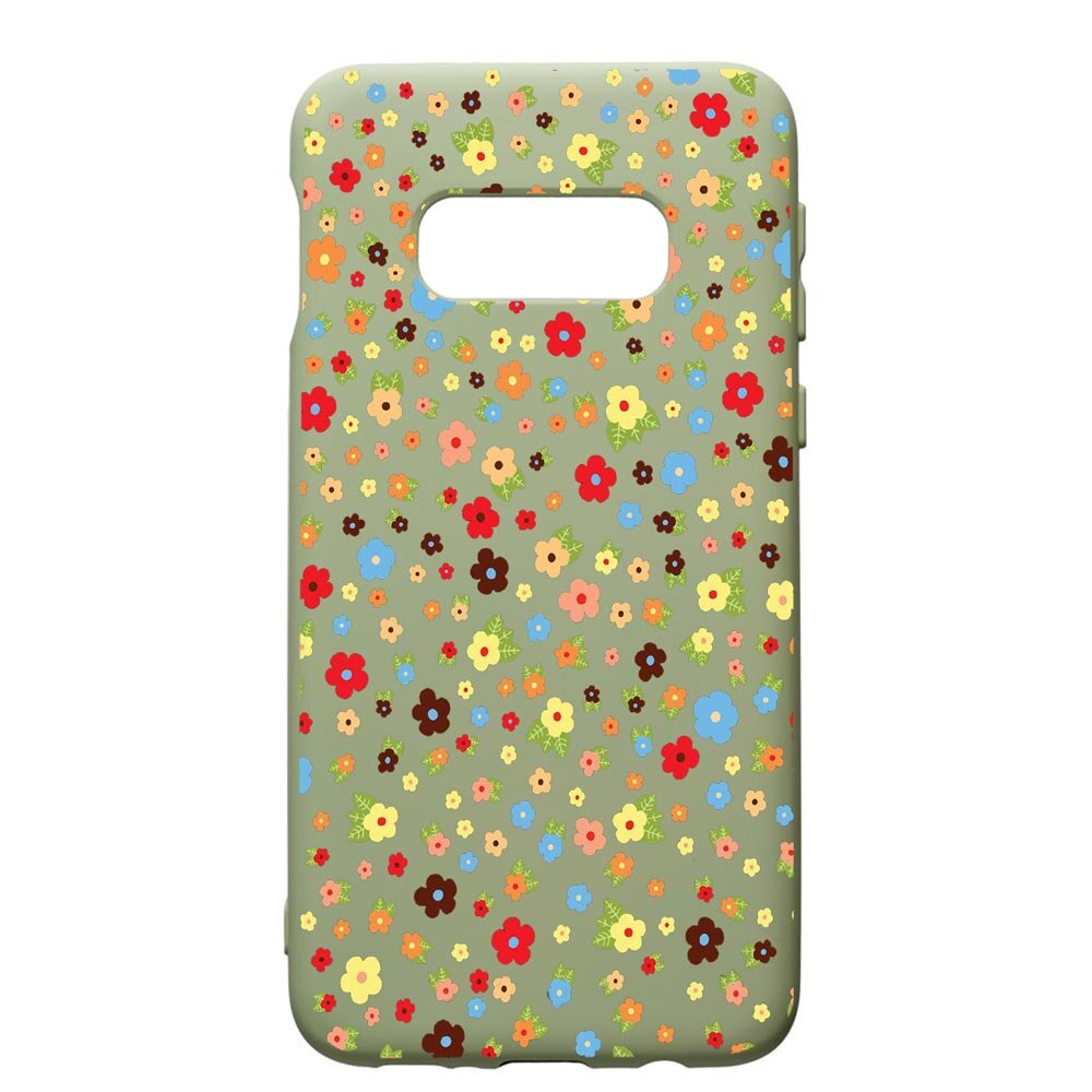 Husa de protectie Samsung Galaxy S10, Happy Flowers, silicon, cu interiorul din material textil, protectie camera, Beryl, PGR501