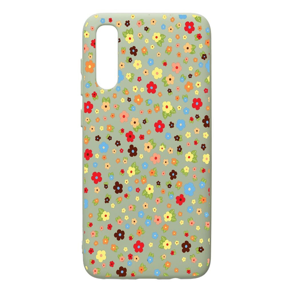 Husa de protectie Samsung Galaxy A70, Happy Flowers, silicon, cu interiorul din material textil, protectie camera, Beryl, PGR501