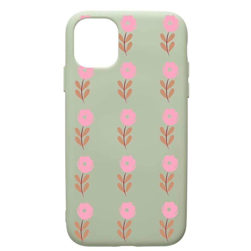 Husa de protectie Apple iPhone 12 Pro Max, Flowers, silicon, cu interiorul din material textil, protectie camera, Beryl, PGR505