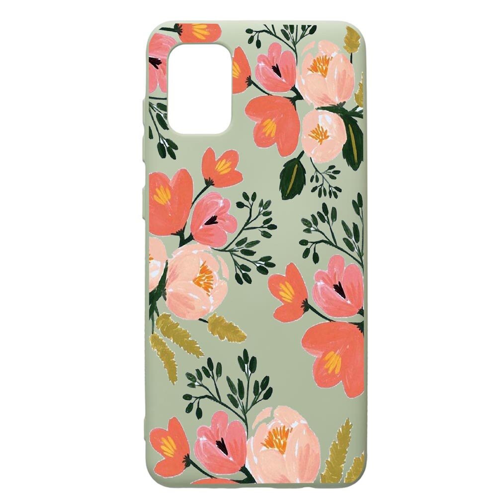 Husa de protectie Samsung Galaxy A71, Flowers - Pastel colors, silicon, cu interiorul din material textil, protectie camera, Beryl, PGR504