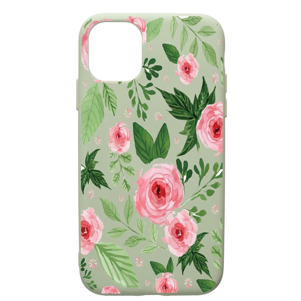 Husa de protectie Apple iPhone 12, Flowers - Pastel Colors, silicon, cu interiorul din material textil, protectie camera, Beryl, PGR509