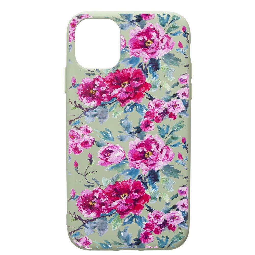 Husa de protectie Apple iPhone 12 Mini, Flowers Pastel Colors, silicon, cu interiorul din material textil, protectie camera, Beryl, PGR507