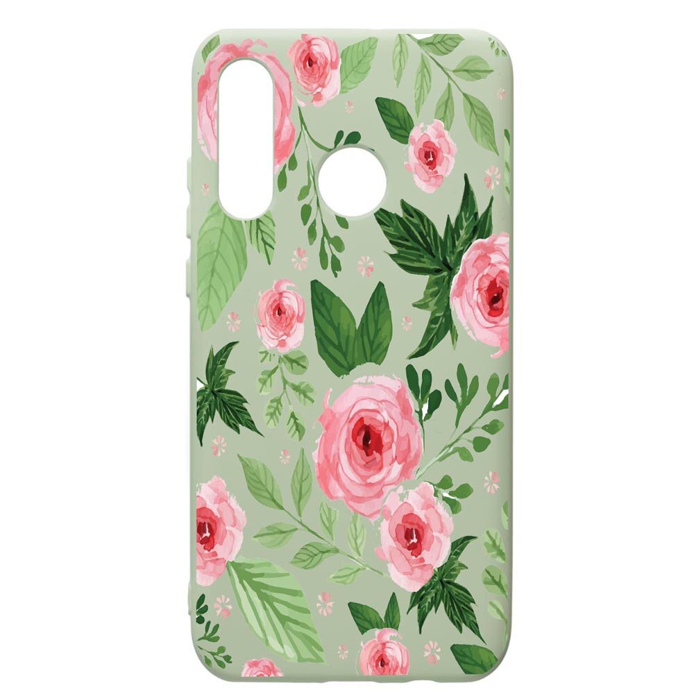 Husa de protectie Huawei P30 Lite, Flowers - Pastel Colors, silicon, cu interiorul din material textil, protectie camera, Beryl, PGR509