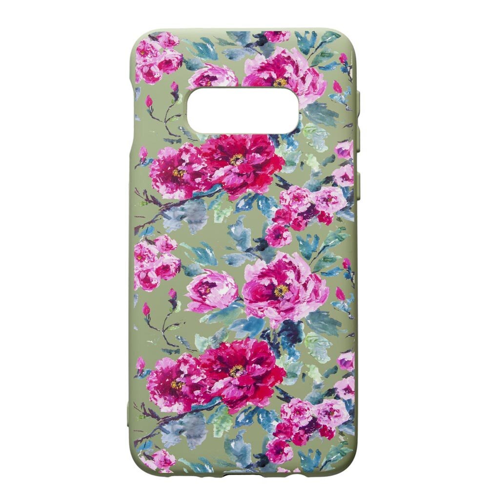 Husa de protectie Samsung Galaxy S10, Flowers Pastel Colors, silicon, cu interiorul din material textil, protectie camera, Beryl, PGR507