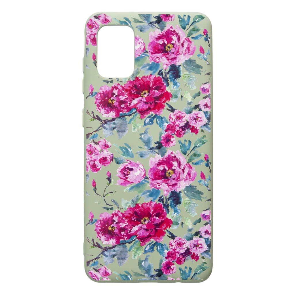 Husa de protectie Samsung Galaxy A71, Flowers Pastel Colors, silicon, cu interiorul din material textil, protectie camera, Beryl, PGR507