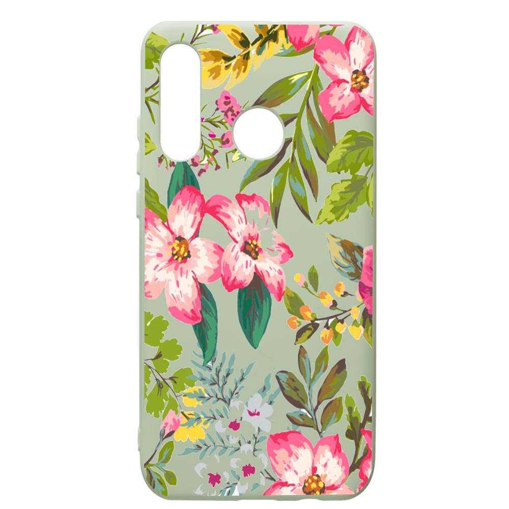 Husa de protectie Huawei P30 Lite, Flowers - Pastel Colors, silicon, cu interiorul din material textil, protectie camera, Beryl, PGR510
