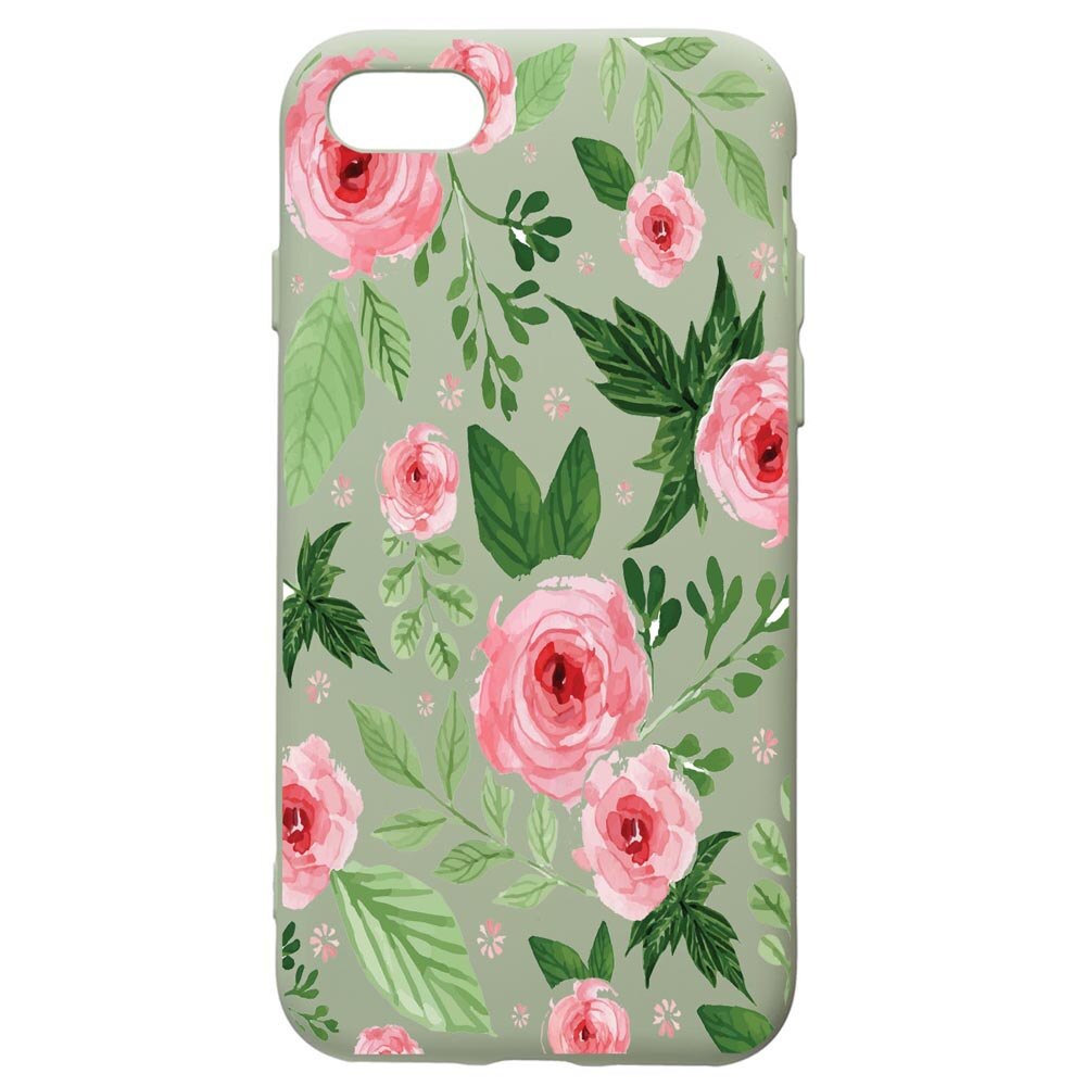 Husa de protectie Apple iPhone SE 2 / iPhone 8 / iPhone 7, Flowers - Pastel Colors, silicon, cu interiorul din material textil, protectie camera, Beryl, PGR509