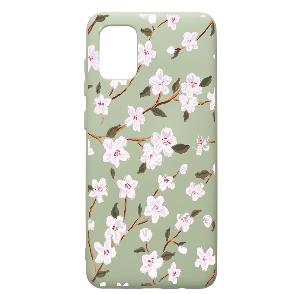 Husa de protectie Samsung Galaxy A31, Spring Flowers, silicon, cu interiorul din material textil, protectie camera, Beryl, PGR512