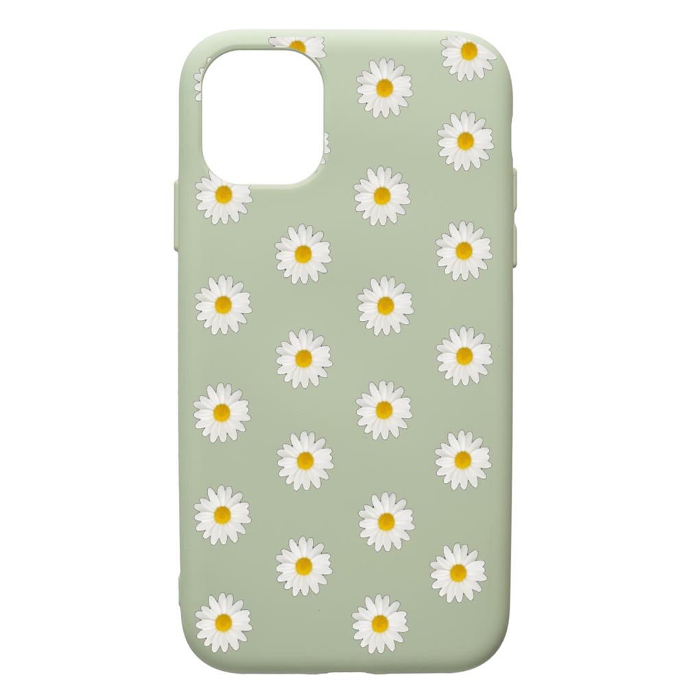 Husa de protectie Apple iPhone 12 Pro Max, Happy Flowers, silicon, cu interiorul din material textil, protectie camera, Beryl, PGR513