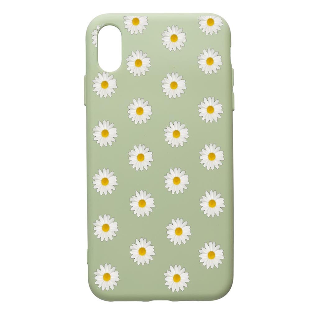 Husa de protectie Apple iPhone XR, Happy Flowers, silicon, cu interiorul din material textil, protectie camera, Beryl, PGR513