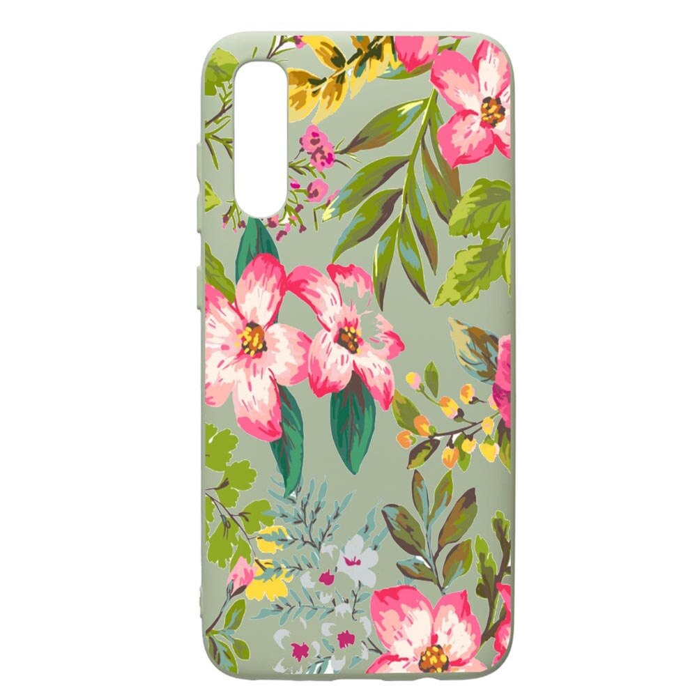 Husa de protectie Samsung Galaxy A70, Flowers - Pastel Colors, silicon, cu interiorul din material textil, protectie camera, Beryl, PGR510
