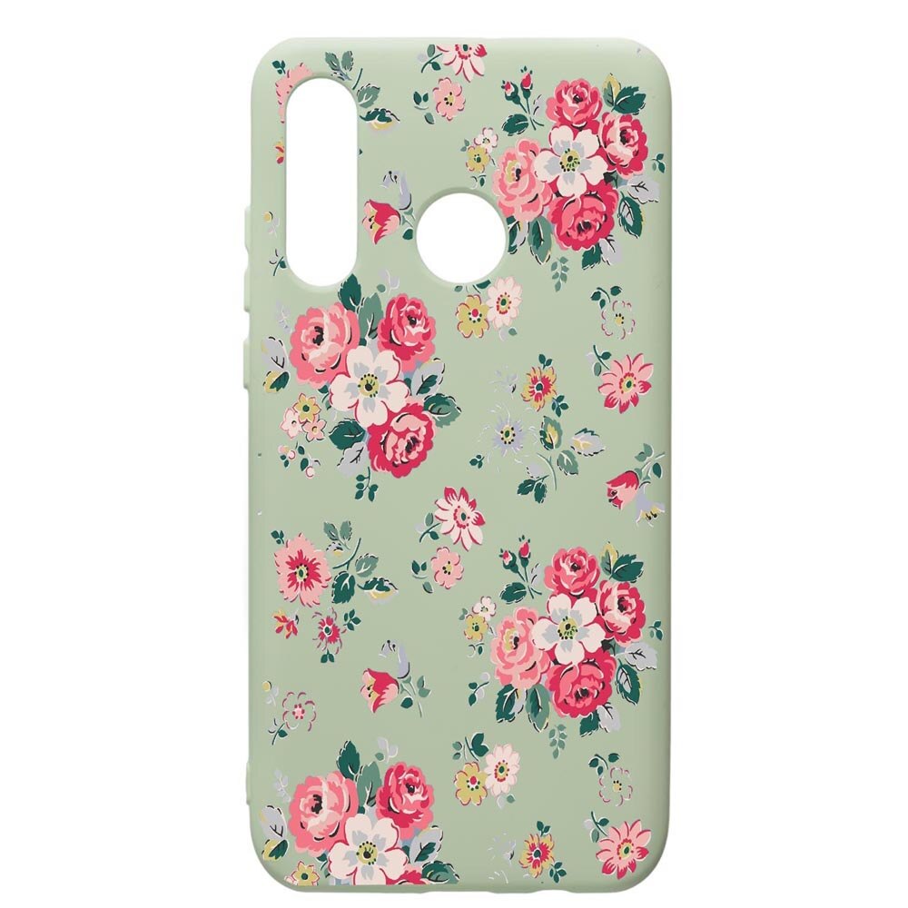 Husa de protectie Huawei P30 Lite, Flowers - Pastel colors, silicon, cu interiorul din material textil, protectie camera, Beryl, PGR511