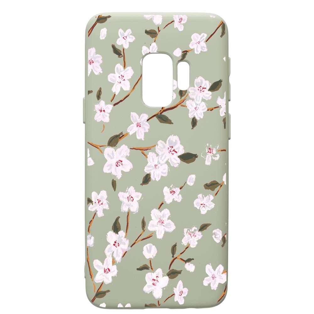 Husa de protectie Samsung Galaxy S9, Spring Flowers, silicon, cu interiorul din material textil, protectie camera, Beryl, PGR512