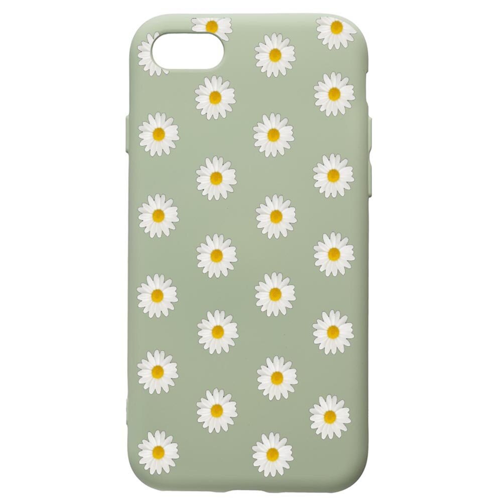 Husa de protectie Apple iPhone SE 2 / iPhone 8 / iPhone 7, Happy Flowers, silicon, cu interiorul din material textil, protectie camera, Beryl, PGR513