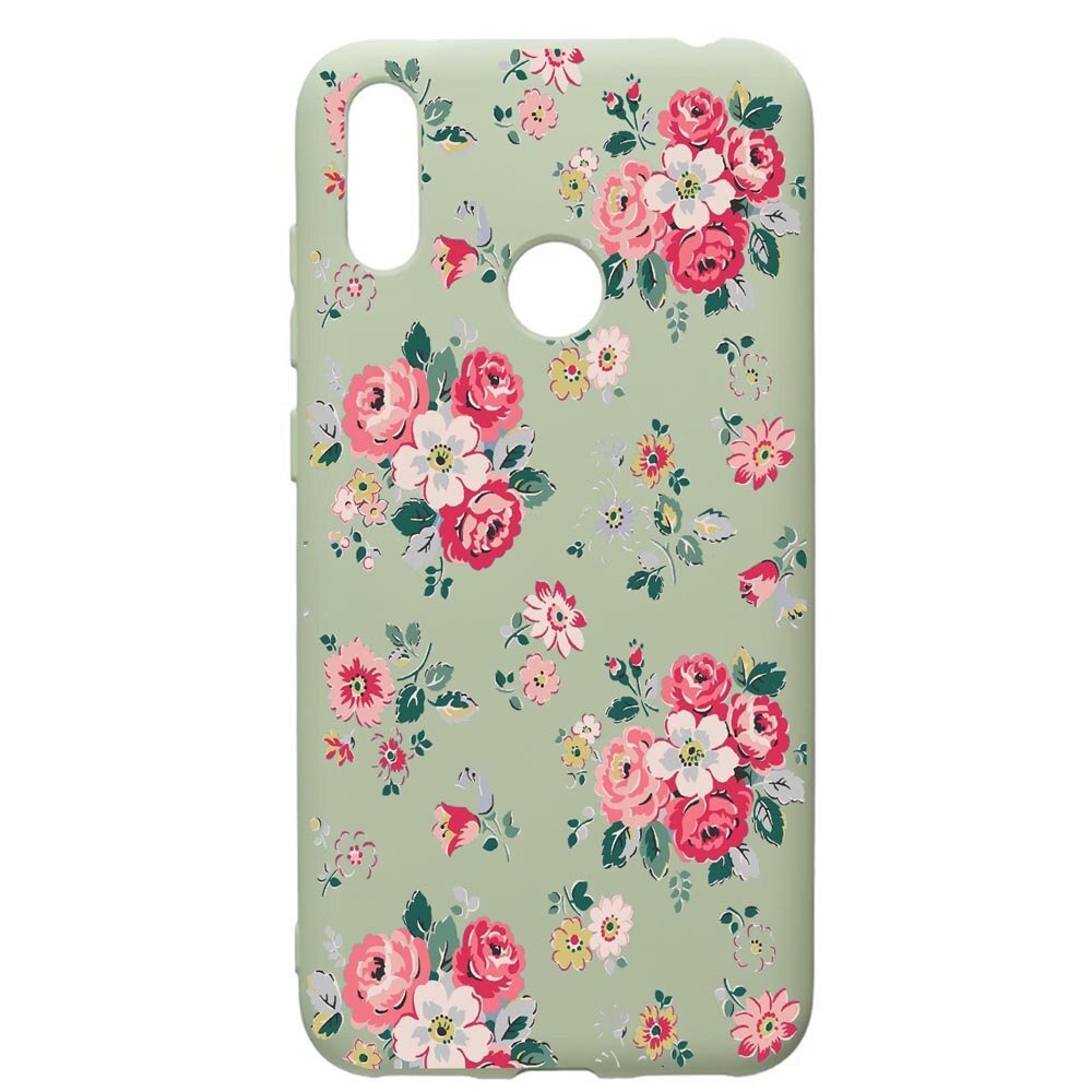 Husa de protectie Huawei Y7 2019, Flowers - Pastel colors, silicon, cu interiorul din material textil, protectie camera, Beryl, PGR511