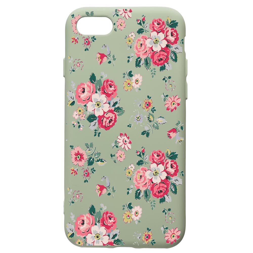 Husa de protectie Apple iPhone SE 2 / iPhone 8 / iPhone 7, Flowers - Pastel colors, silicon, cu interiorul din material textil, protectie camera, Beryl, PGR511