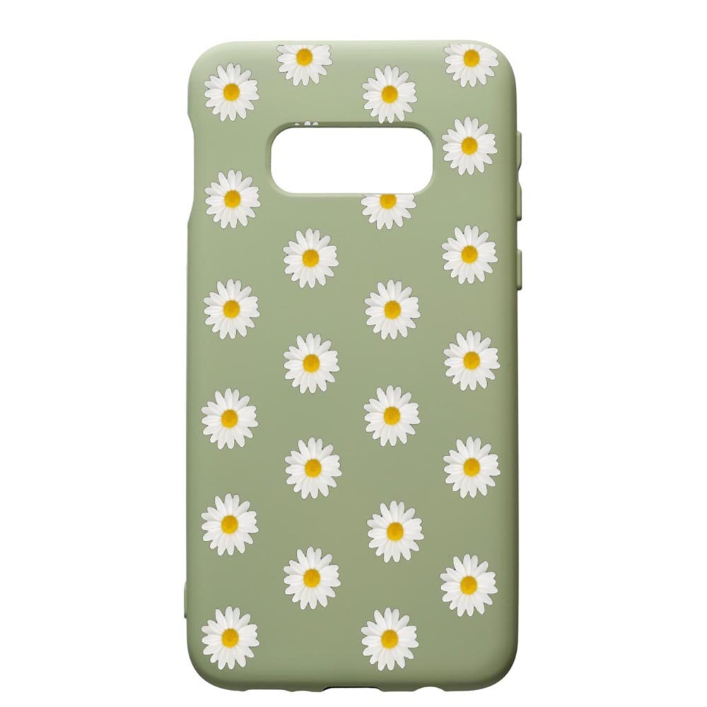 Husa de protectie Samsung Galaxy S10, Happy Flowers, silicon, cu interiorul din material textil, protectie camera, Beryl, PGR513