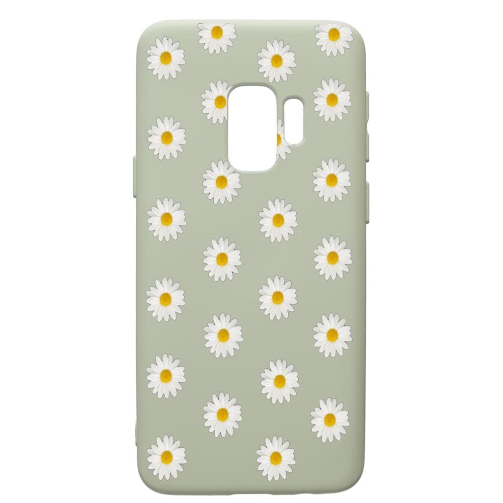 Husa de protectie Samsung Galaxy S9, Happy Flowers, silicon, cu interiorul din material textil, protectie camera, Beryl, PGR513