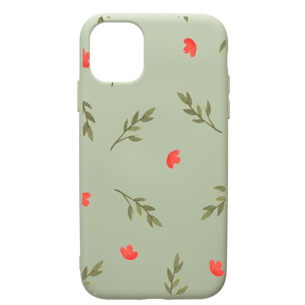 Husa de protectie Apple iPhone 11 Pro, Flowers, silicon, cu interiorul din material textil, protectie camera, Beryl, PGR516