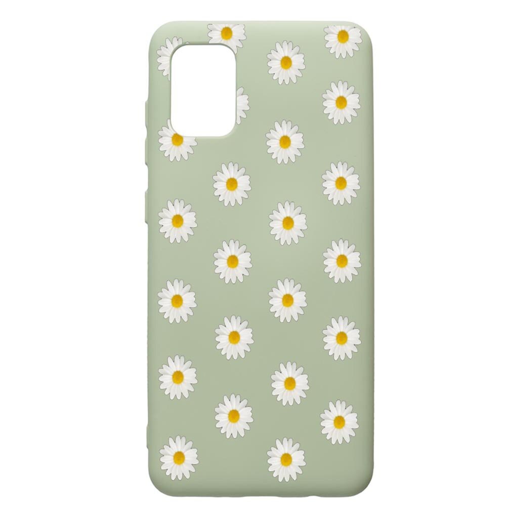 Husa de protectie Samsung Galaxy A71, Happy Flowers, silicon, cu interiorul din material textil, protectie camera, Beryl, PGR513