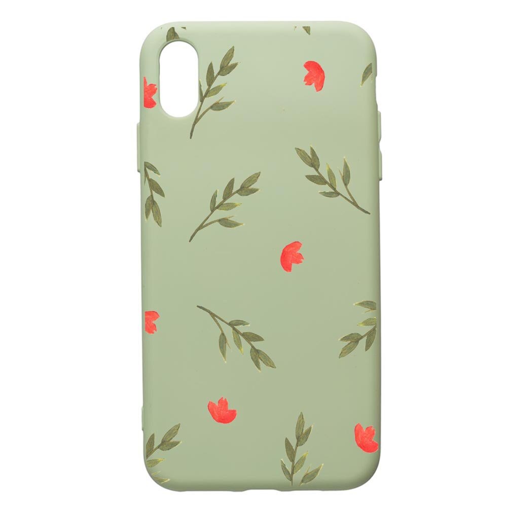 Husa de protectie Apple iPhone XS Max, Flowers, silicon, cu interiorul din material textil, protectie camera, Beryl, PGR516