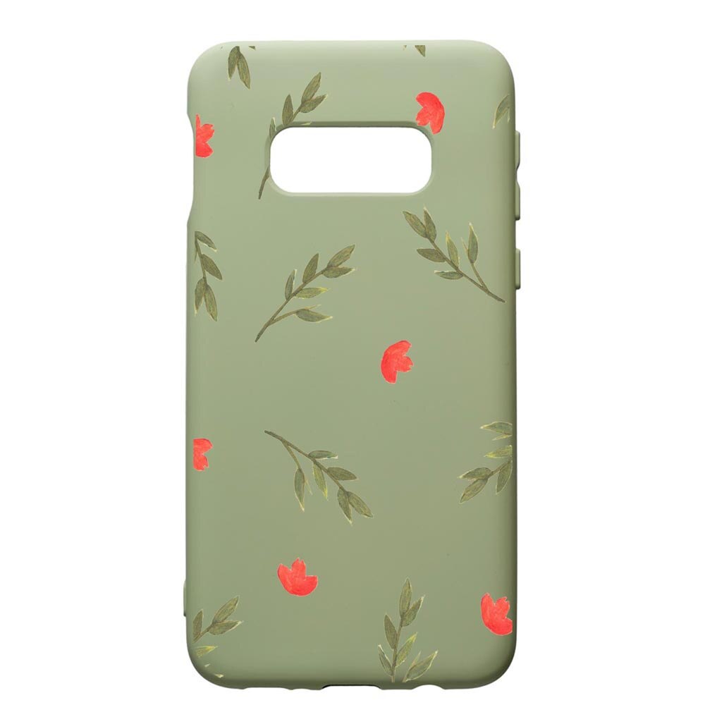 Husa de protectie Samsung Galaxy S10E, Flowers, silicon, cu interiorul din material textil, protectie camera, Beryl, PGR516