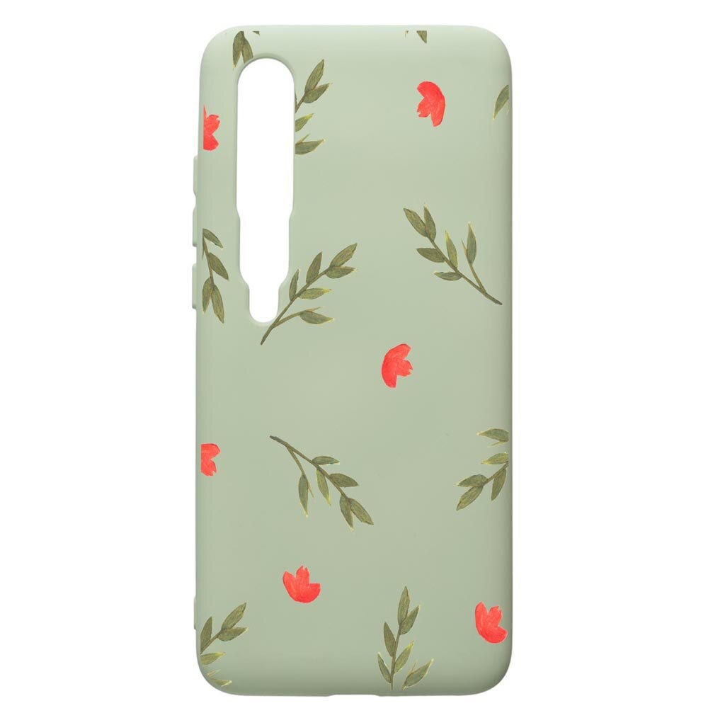 Husa de protectie Xiaomi Mi 10 / Mi 10 Pro, Flowers, silicon, cu interiorul din material textil, protectie camera, Beryl, PGR516