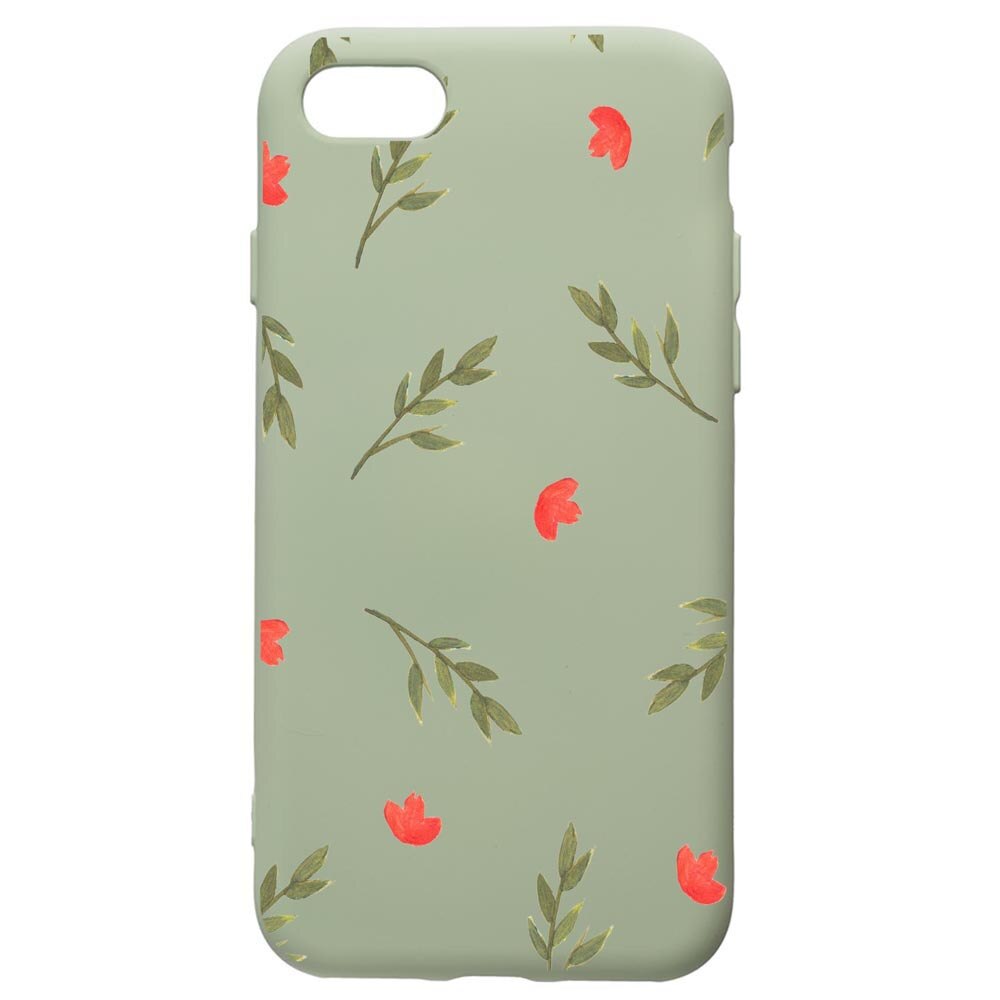 Husa de protectie Apple iPhone SE 2 / iPhone 8 / iPhone 7, Flowers, silicon, cu interiorul din material textil, protectie camera, Beryl, PGR516
