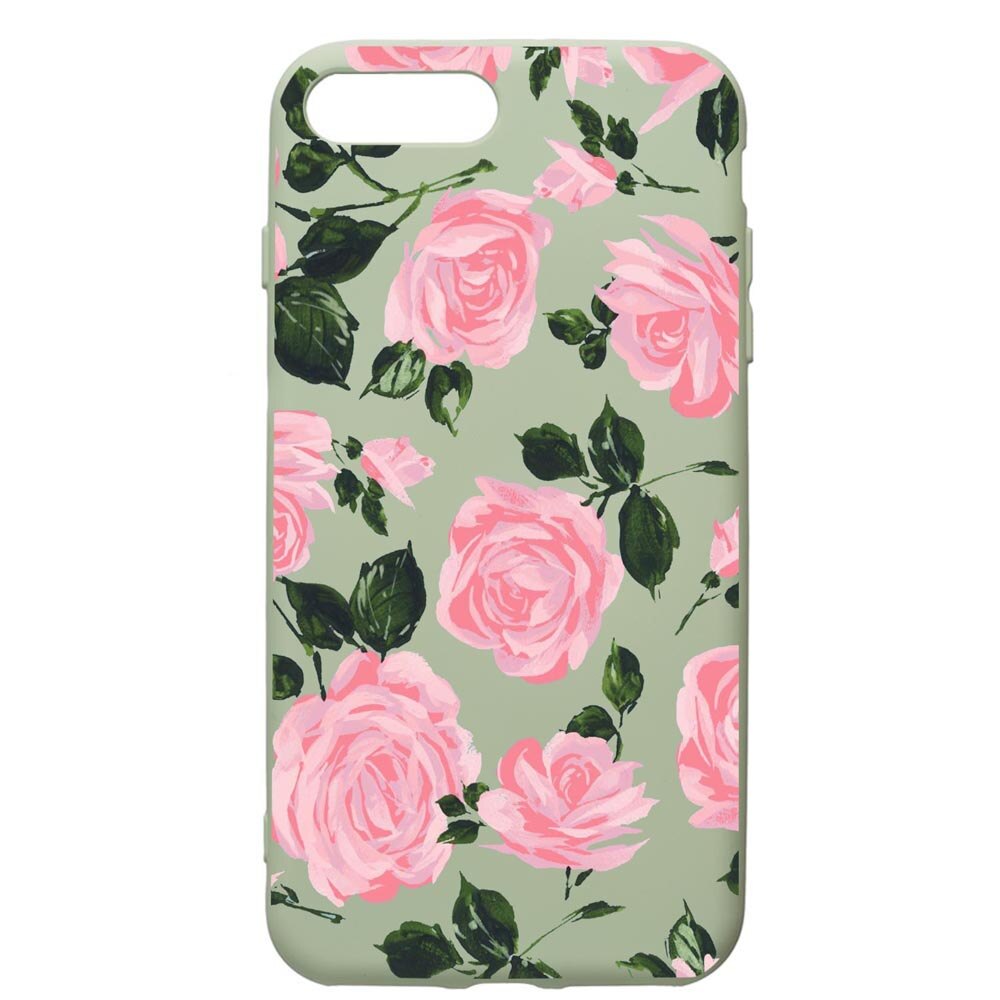 Husa de protectie Apple iPhone 8 Plus / iPhone 7 Plus, Roses - Pastel colors, silicon, cu interiorul din material textil, protectie camera, Beryl, PGR514