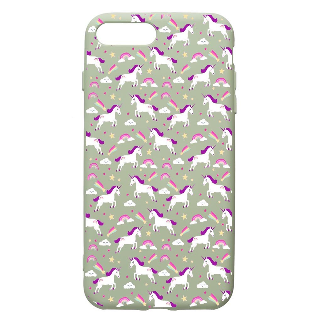 Husa de protectie Apple iPhone 8 Plus / iPhone 7 Plus, Unicorn, silicon, cu interiorul din material textil, protectie camera, Beryl, PGR520