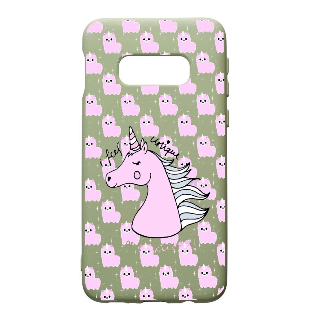 Husa de protectie Samsung Galaxy S10, Unicorn - I Feel Unique, silicon, cu interiorul din material textil, protectie camera, Beryl, PGR521
