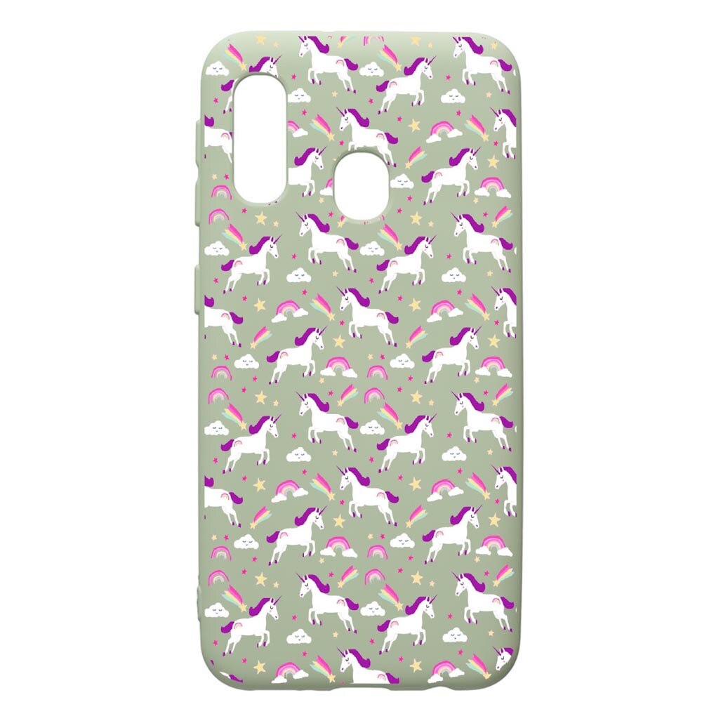 Husa de protectie Samsung Galaxy A20e, Unicorn, silicon, cu interiorul din material textil, protectie camera, Beryl, PGR520