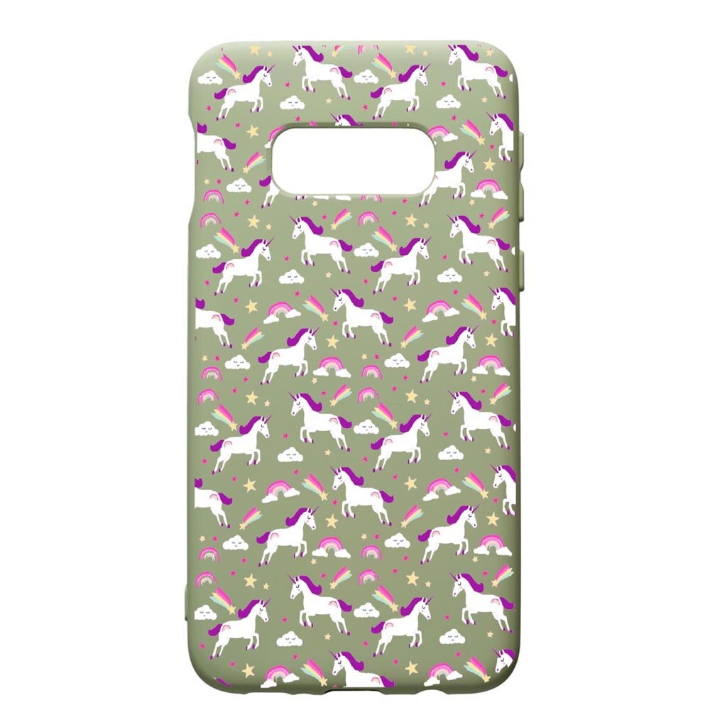 Husa de protectie Samsung Galaxy S10, Unicorn, silicon, cu interiorul din material textil, protectie camera, Beryl, PGR520