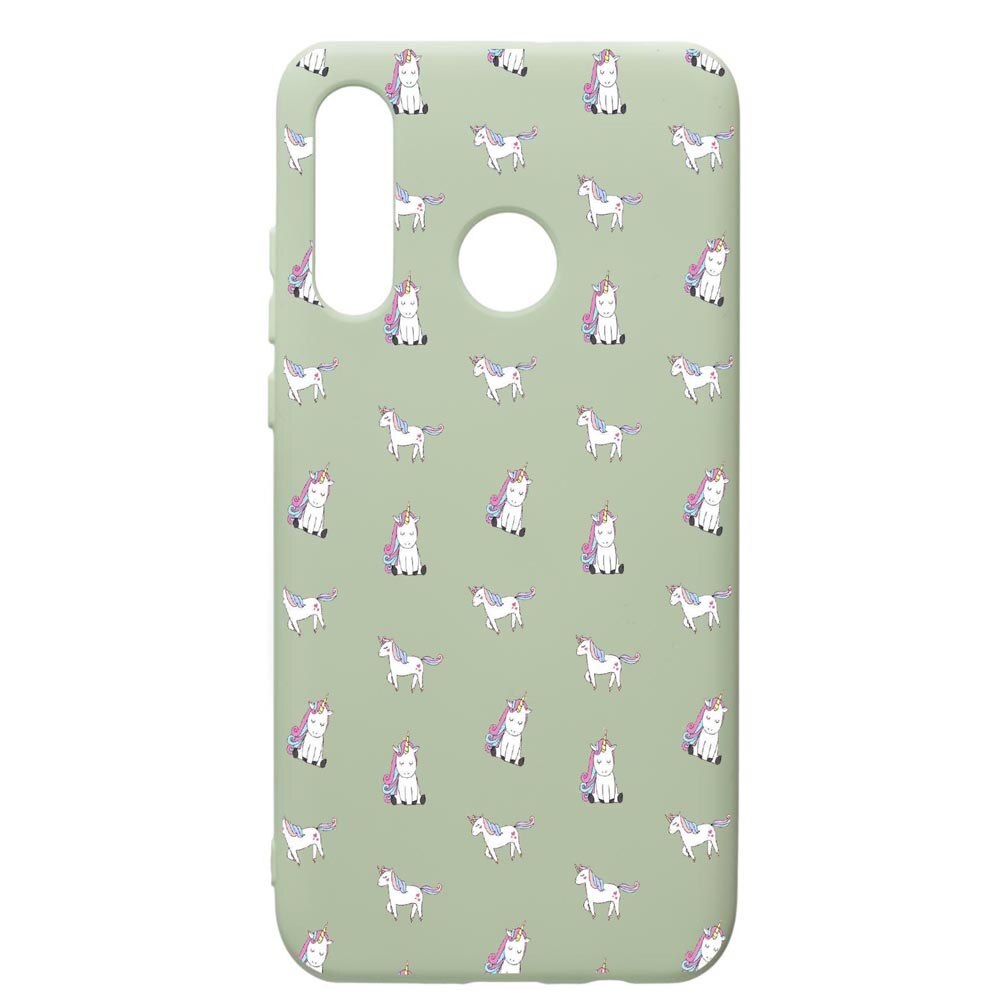 Husa de protectie Huawei P30 Lite, Unicorn, silicon, cu interiorul din material textil, protectie camera, Beryl, PGR522